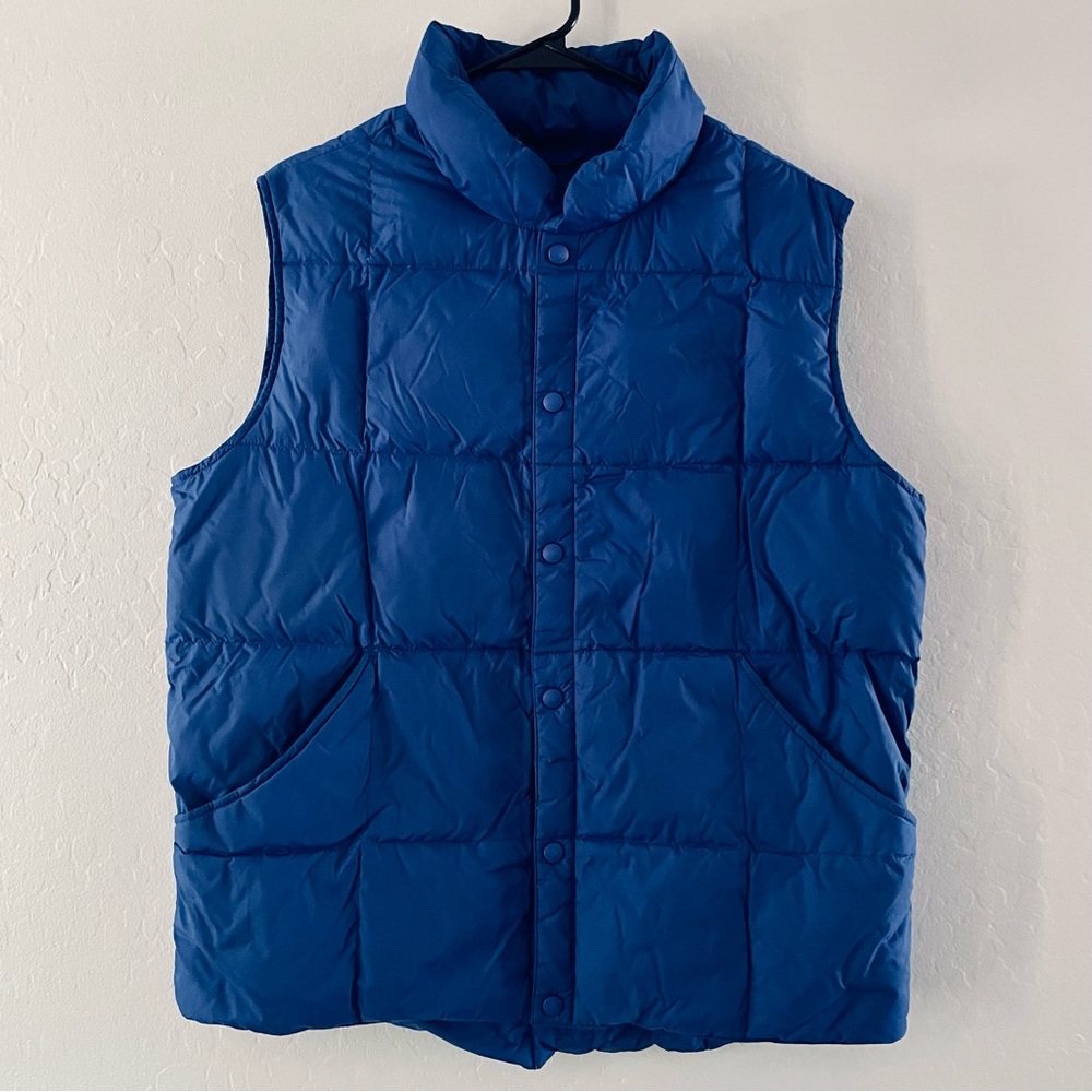 Lands End Blue Down Feather Vest Size Medium